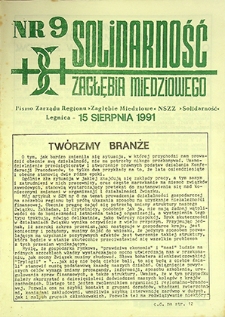 Solidarność Zagłębia Miedziowego nr 9, sierpień `91