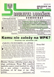 Biuletyn Lubiński nr 17 (49), grudzień `94