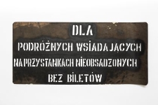 Szablon kolejowy : Dla podróżnych wsiadających na przystankach nieobsadzonych bez biletów