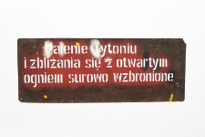 Szablon kolejowy : Palenie tytoniu i zbliżanie się z otwartym ogniem surowo wzbronione