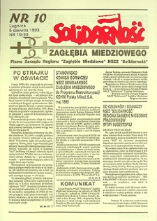 Solidarność Zagłębia Miedziowego nr 10/90, czerwiec `93