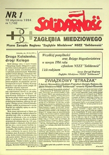 Solidarność Zagłębia Miedziowego nr 1/102, styczeń `94