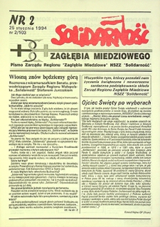 Solidarność Zagłębia Miedziowego : nr 2/103, styczeń `94