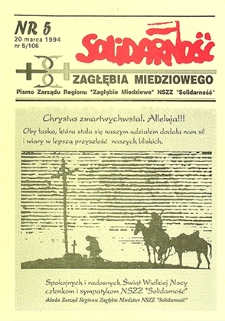 Solidarność Zagłębia Miedziowego nr 5/106, marzec `94