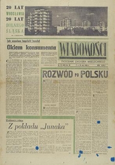 Wiadomości : Tygodnik Zagłębia Miedziowego nr 19 (423), maj `65