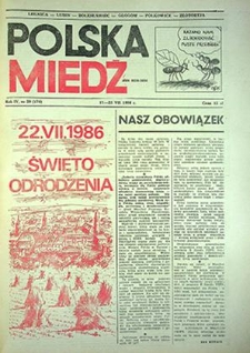 Polska Miedź nr 29 (176), lipiec `86