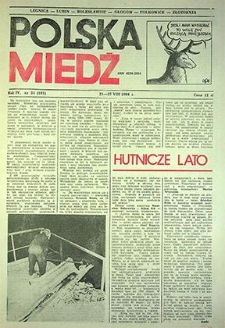 Polska Miedź nr 34 (181), sierpień `86