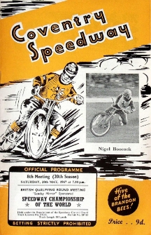 1967 maj 20, Coventry : Brytyjska Runda Kwalifikacyjna Indywidualnych Mistrzostw Świata na żużlu