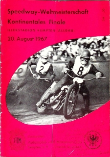 1967 sierpień 20, Kempten : Finał Kontynentalny Indywidualnych Mistrzostw Świata na żużlu