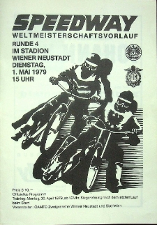1979 maj 1, Wiener Neustadt : Kontynentalna Runda Wstępna Indywidualnych Mistrzostw Świata na żużlu